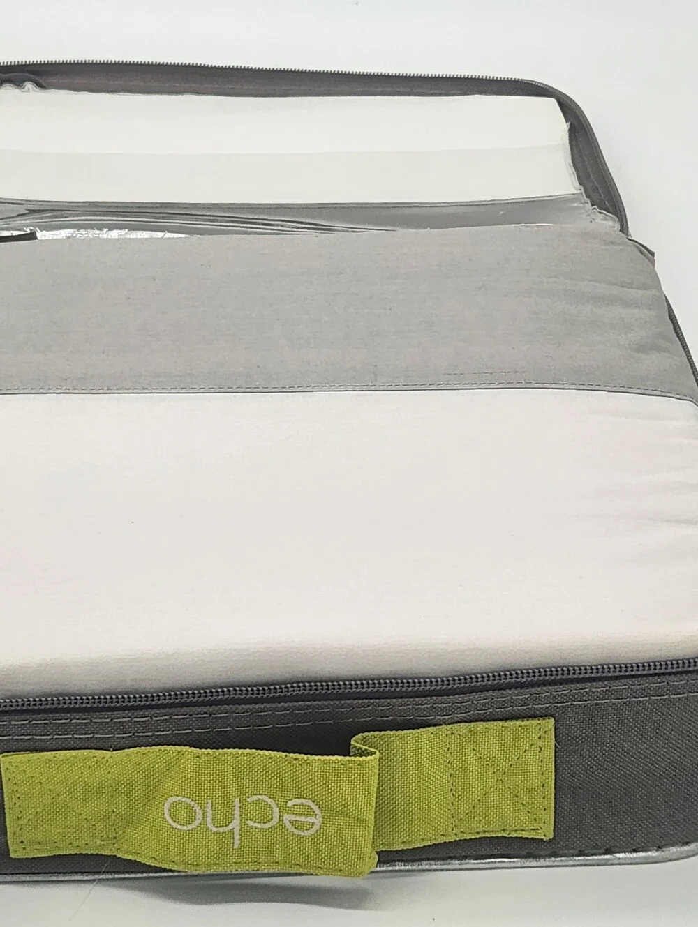 Echo Design Tribal Blocks Twin Sheet Set Cotton Sateen White Grey NEW
